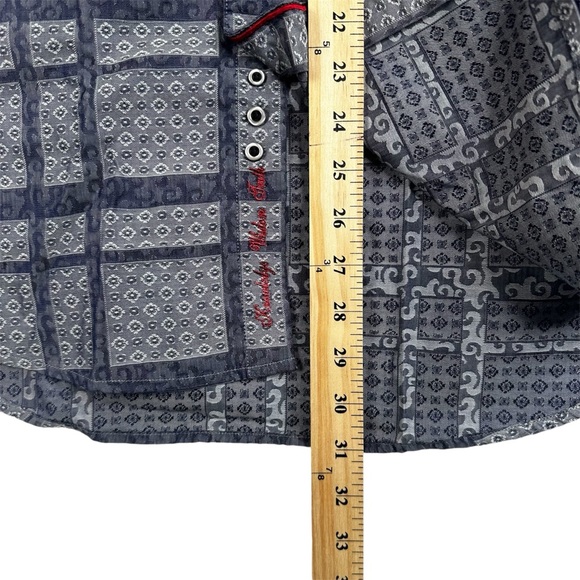 Robert Graham Men's Classic Fit Front Button Down Flip Cuffs Shirt Gray Size L - Picture 8 of 8